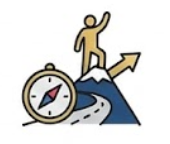 Person on mountain icon representing empowerment