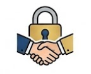 Lock and handshake icon representing integrity
